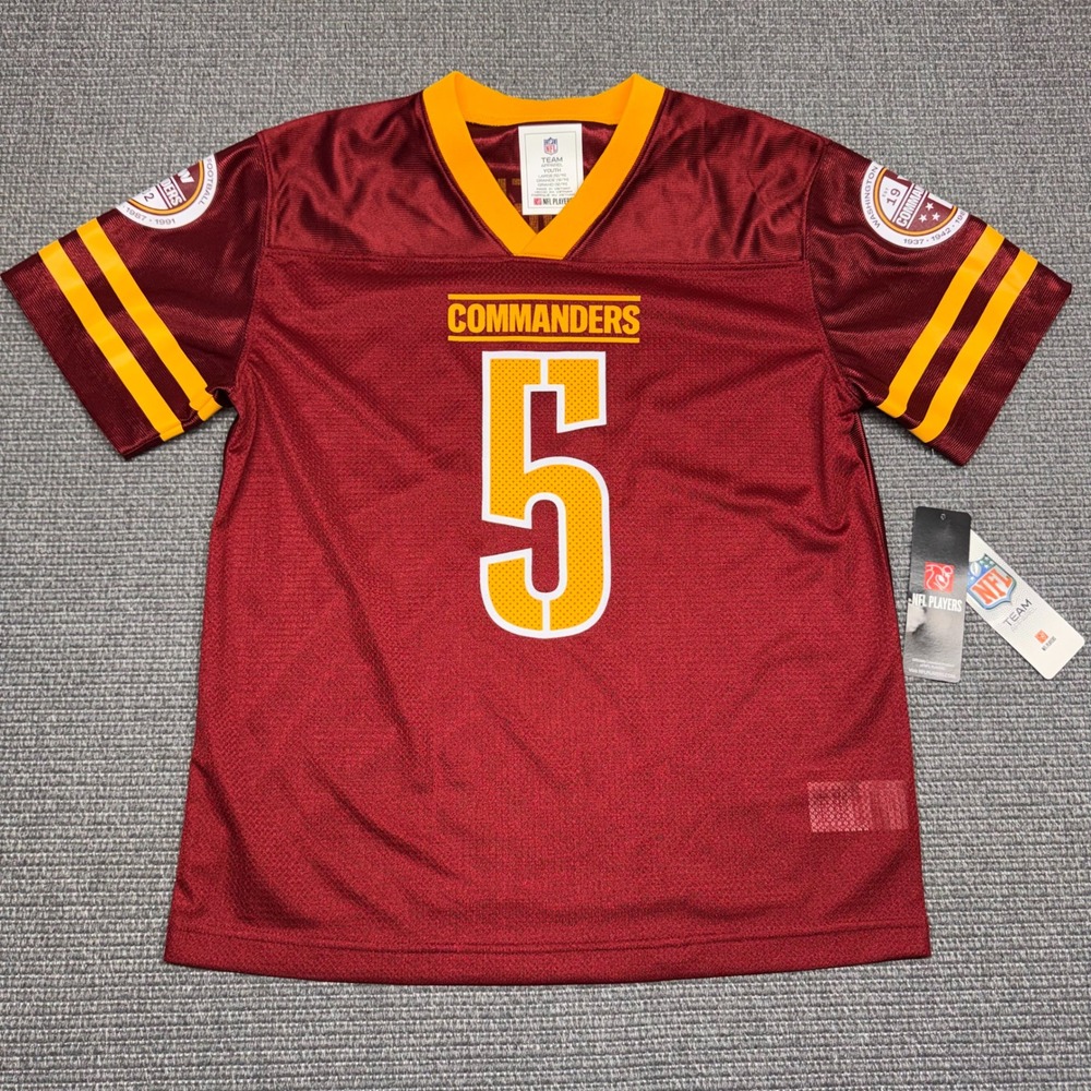 NFL Team Apparel Washington Commanders Jayden Daniels 5 Youth Jersey L 12/14 NEW - Picture 4 of 9